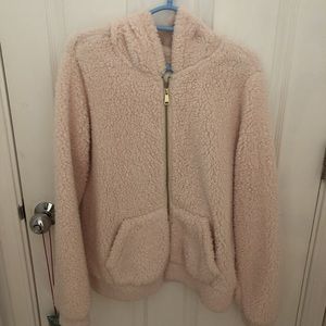 H&M pink fuzzy jacket